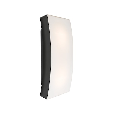 Besa Lighting Billow 15 Outdoor Sconce, Opal/Black, Black Finish, 2x8W LED BILLOW15-LED-BK